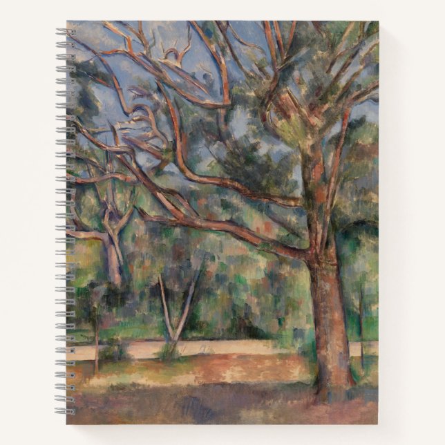 Bäume und Straße, postimpressionistische Landschaf Notizbuch (Vorderseite)