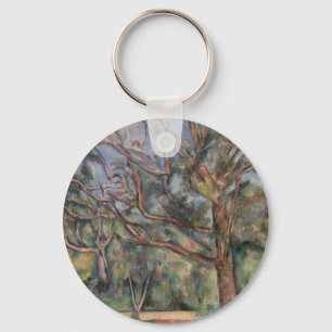 Bäume und Straße, postimpressionistische Landschaf Schlüsselanhänger