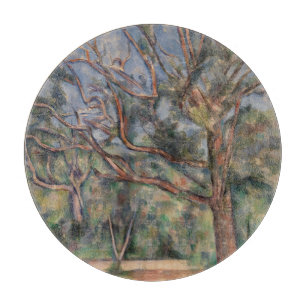 Bäume und Straße, postimpressionistische Landschaf Schneidebrett
