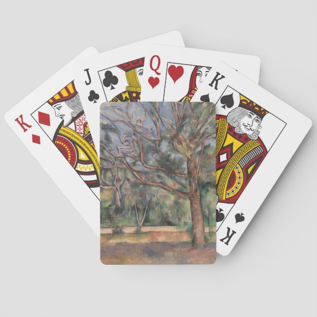 Bäume und Straße, postimpressionistische Landschaf Spielkarten (Rückseite)