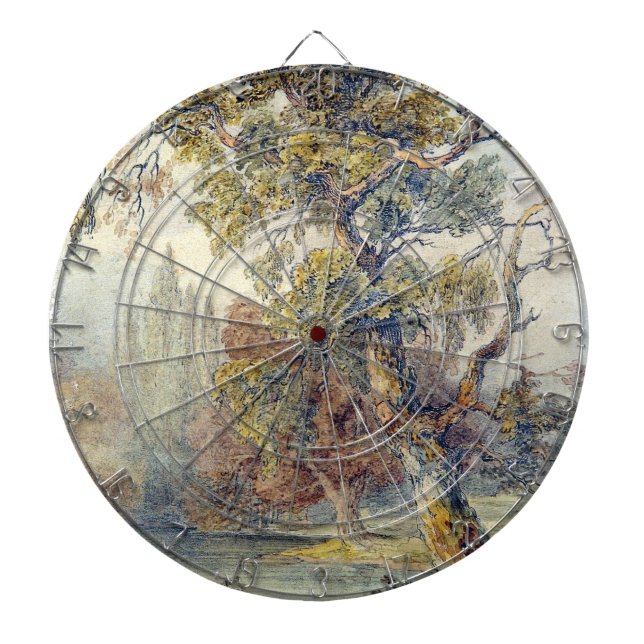 Bäume und Teich (von John Ruskin) Dartscheibe (vorne)