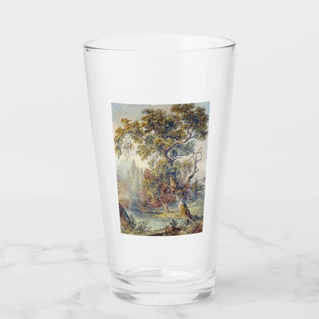 Bäume und Teich (von John Ruskin) Glas (Vorderseite)