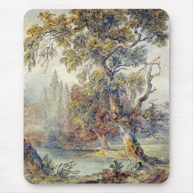 Bäume und Teich (von John Ruskin) Mousepad (Vorne)
