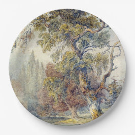 Bäume und Teich (von John Ruskin) Pappteller