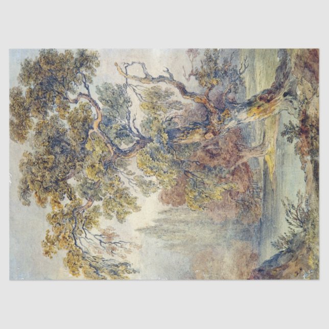 Bäume und Teich (von John Ruskin) Seidenpapier (Vorderseite)