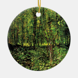 Bäume und Unterwuchs von Vincent van Gogh Keramik Ornament