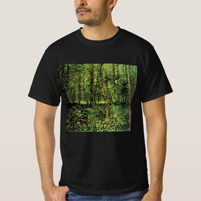 Bäume und Unterwuchs von Vincent van Gogh T-Shirt (Vorderseite)