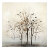 Bäume und Vögel Abstrakte Leinwand Mauer Kunst