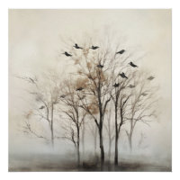 Bäume und Vögel Abstrakte Leinwand Mauer Kunst