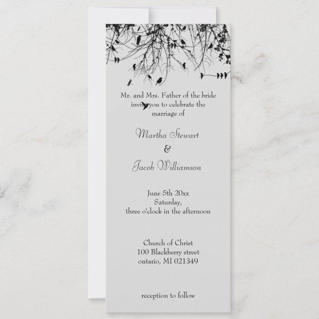 Bäume und Vögel Einladung (Vorderseite)