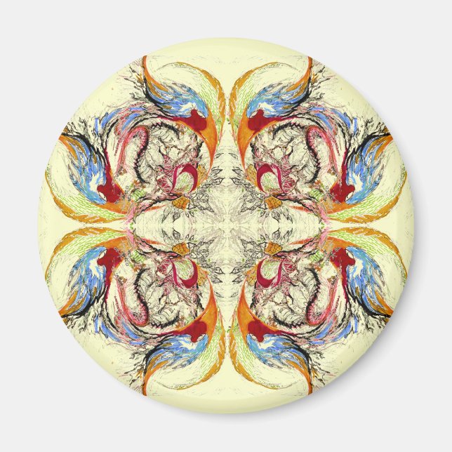 Bäume und Vogelfantasie Magnet (Vorne)