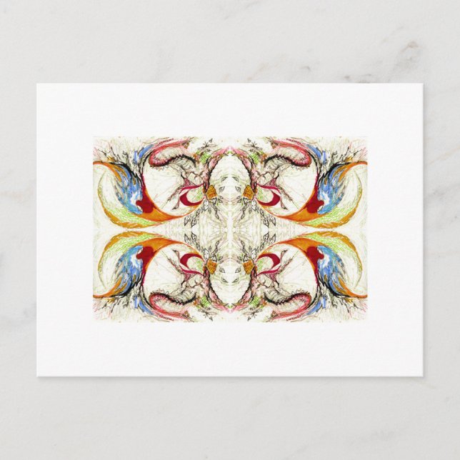 Bäume und Vogelfantasie Postkarte (Vorderseite)