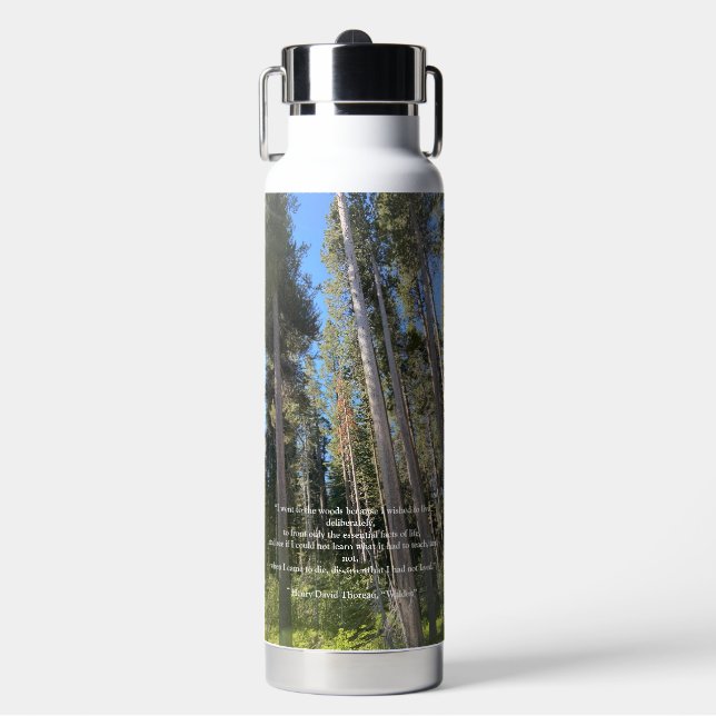 Bäume Wälder Thoreau Inspiration Zitat Trinkflasche (Vorderseite)
