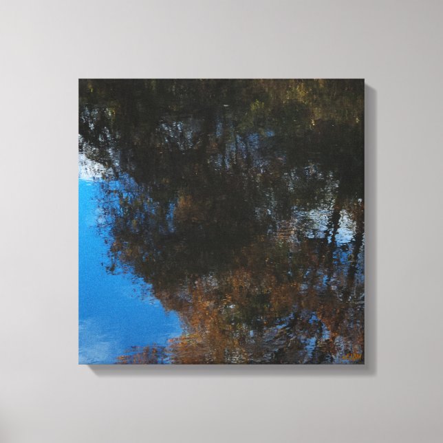 Bäume Wasser Reflexion II Leinwanddruck gestreckt (Vorderseite)