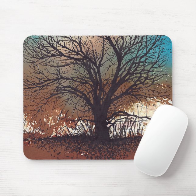 Bäume Wasserfarben Kunst Mousepad (Mit Mouse)