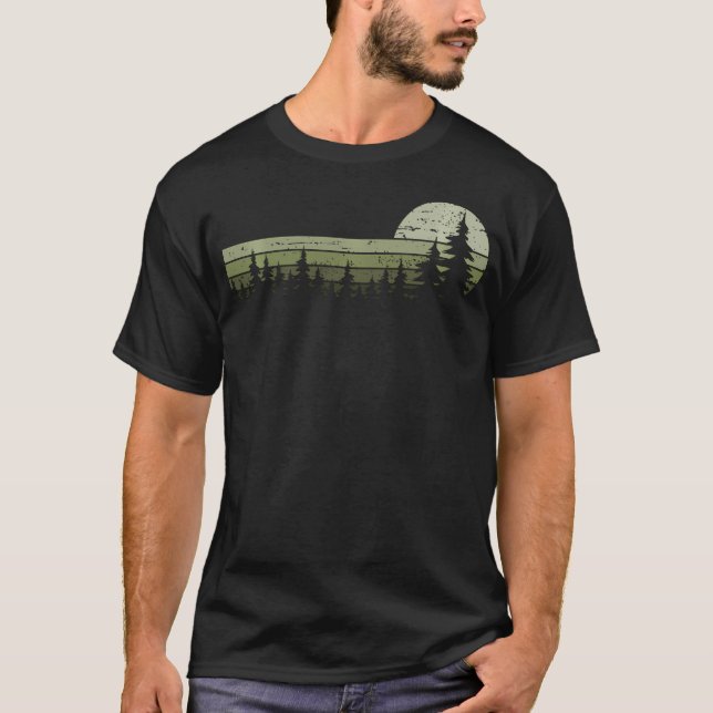 Bäume wild lebende Natur Vintager Wald T-Shirt (Vorderseite)