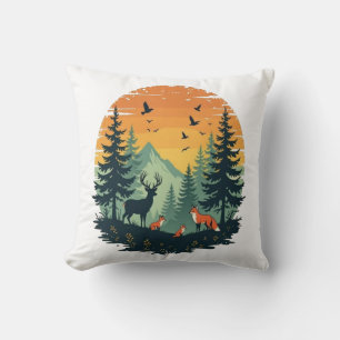 Bäume wild lebende Natur Vintager Wald T - Shirt Kissen