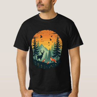 Bäume Wildlife Natur Vintage Wald T-Shirt