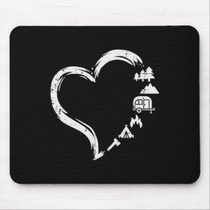 Bäume Wohnmobil Van Lagerfeuer Zelt Herz Süße Lieb Mousepad