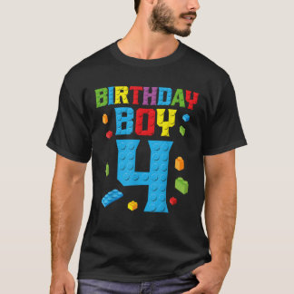 Baumeister 4. Geburtstag Junge 4 Vier Jahre Bauen T-Shirt