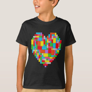 Baumeister Block Ziegelbau Herz Valentin T-Shirt