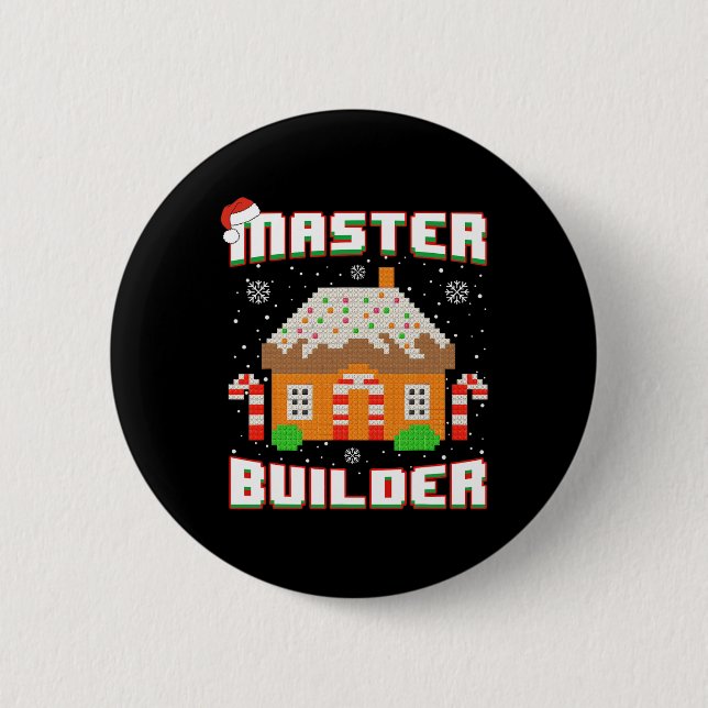 Baumeister Gingerbread House Weihnachtsblock B Button (Vorderseite)