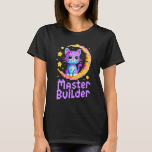 Baumeister Katzenliebhaber Bausteine Blöcke Ki T-Shirt
