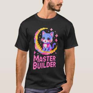 Baumeister Katzenliebhaber Bausteine Blöcke Ki T-Shirt