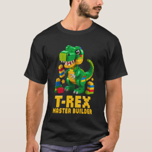 Baumeister T-REX Dinosaur Bausteine Blöcke T-Shirt