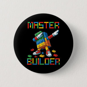 Baumeister-Tee-Dabbing-Blöcke-Bricks-Gebäude Button