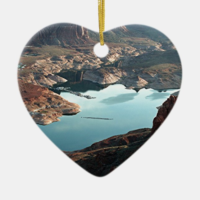 Baumelnder Seil-Jachthafen. See Powell, Utah, USA Keramikornament (Vorne)