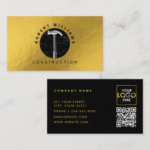 Baumetall QR-Code Schwarz Metallic Gold Visitenkarte