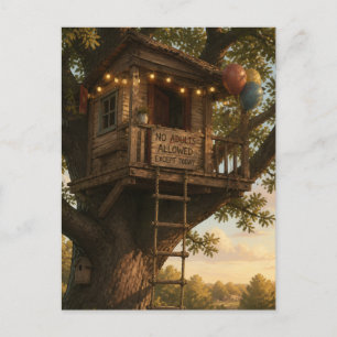 Baumhaus Erwachsene heute nur Grußpost Postkarte