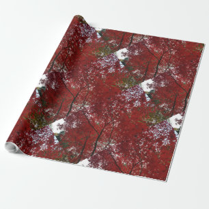 Baumherbstsaison Red Brown Herbstleaves Geschenkpapier