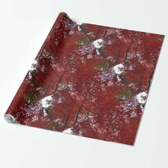 Baumherbstsaison Red Brown Herbstleaves Geschenkpapier (Ungerollt)