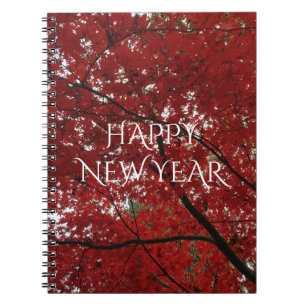 Baumherbstsaison Red Brown Herbstleaves Notizblock