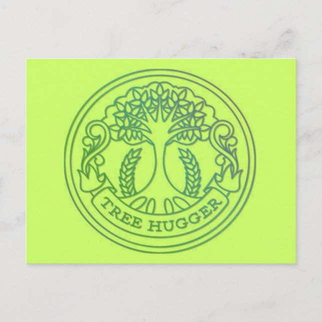 Baumhugger, hippy-Abzeichen Postkarte (Vorderseite)
