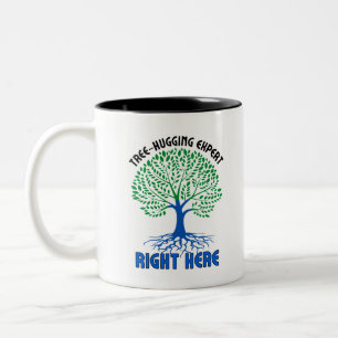 Baumhugging-Experten, genau hier.w Zweifarbige Tasse