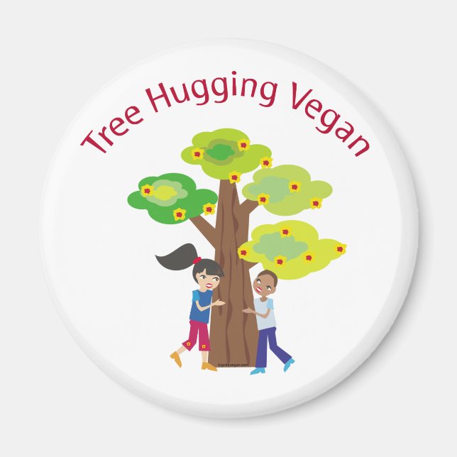 Baumhugging Vegan Magnet (Vorne)