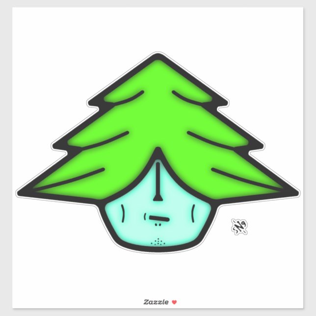 Baumkrieger (Cartoon wie Gesicht) v1 Aufkleber (Blatt)