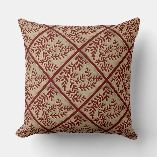 Baumkronen-Trellis-Blattdesign Kissen (Vorderseite)