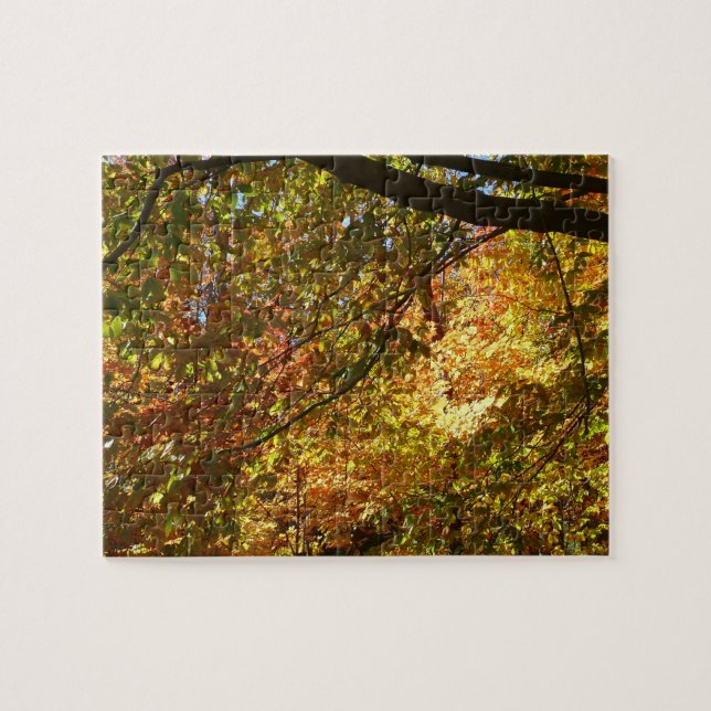 Baumkronen von Herbstlauben I Gelbe Herbstlandscha Puzzle (Horizontal)