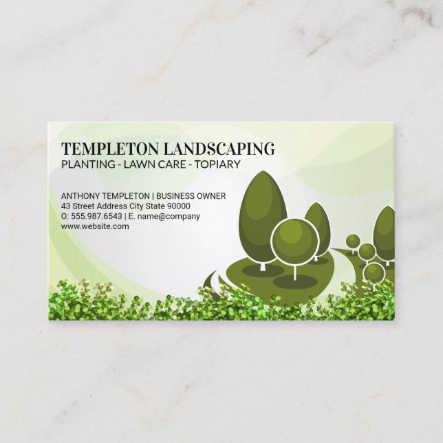 Baumlogo | Bushes | Gartenarbeit Visitenkarte (Vorderseite)