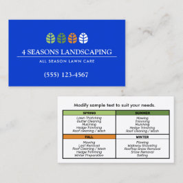 Baumlogo und Rasenservice Landscaping Blue Visitenkarte