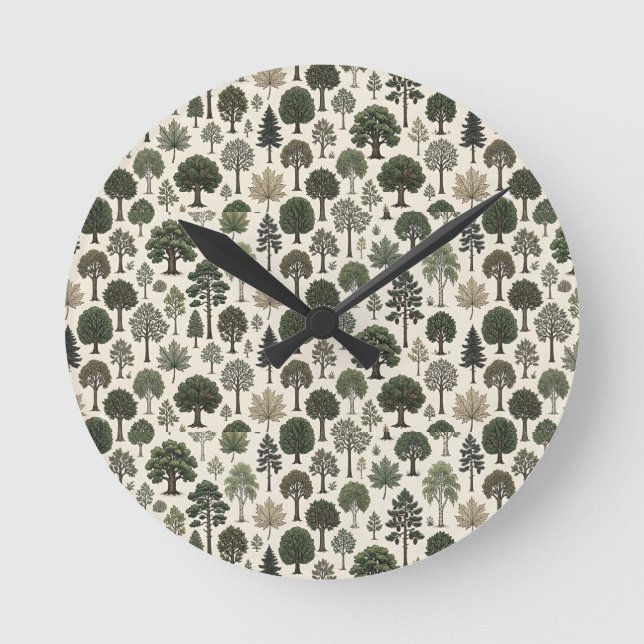 Baummuster Runde Wanduhr (Vorderseite)