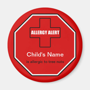 Baumnuten Allergie Medikale allergische Warnmagazi Magnet