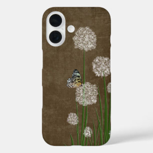 Baumnymphen-Schmetterling auf einer weißen Blume iPhone 16 Hülle
