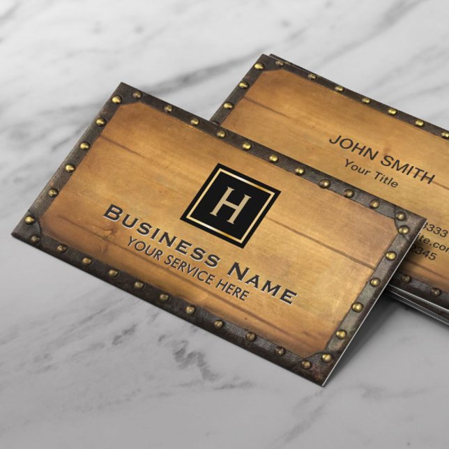 Baumöbel Monogramm Vintag Gerahmt Visitenkarte (Von Creator hochgeladen)