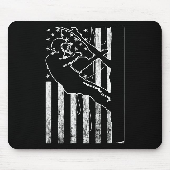 Baumpfleger Amerika USA Outdoor-Baumkletter-Log Mousepad (Vorne)