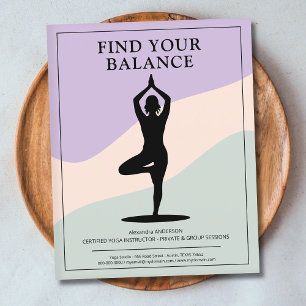 Baumpose - Sauberer Yoga-Instructor Flyer